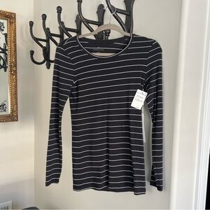 Caslon Lauren Stripe Long Sleeve Scoop Neck T-Shirt NWT